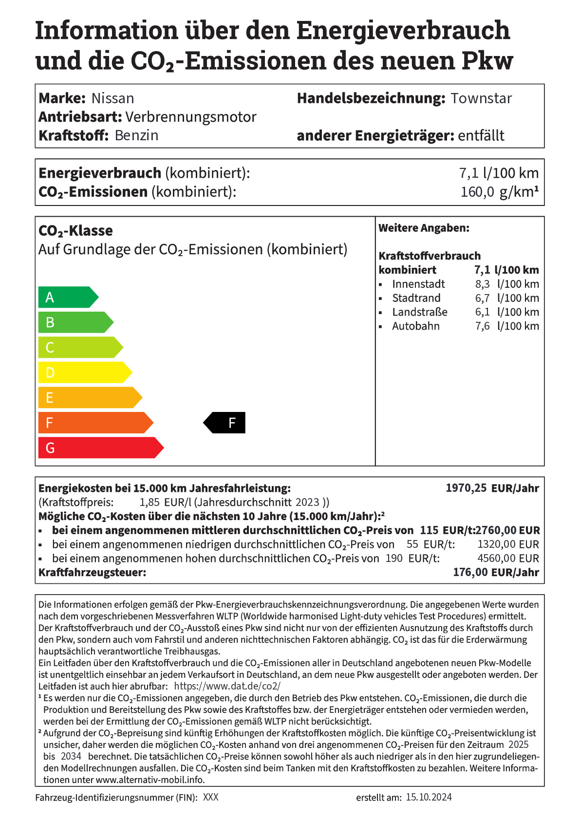 Energielabel DIG-T 130 7-Gang Automatikgetriebe L1